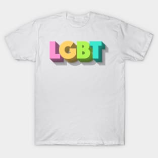 LGBT 70s Retro Style 3D Rainbow Block Design T-Shirt